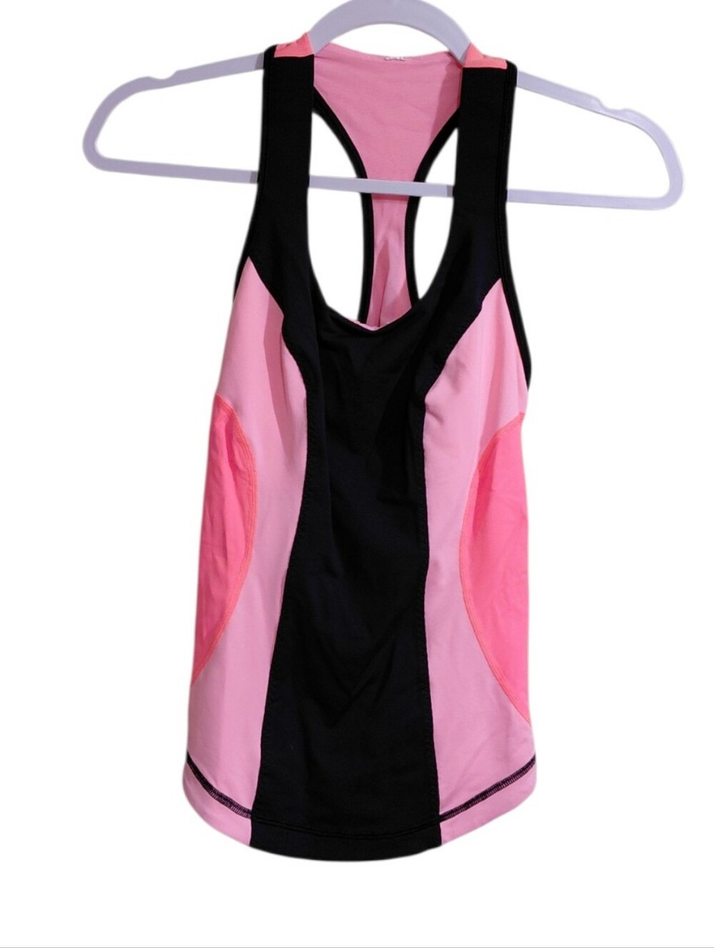 lululemon athletica Pink and Black Colorblock Racerback Tank